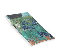 Halta Definition Book Cover, Practical Book Case Padded in Printed Canvas with a Van Gogh Artwork, Ideal for Storing and Protecting Books or Other Accessories, 19 x 25H cm, Iris
