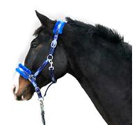 Halter for Horses Fur Headcollar Lined Blue in Sizes x Full Headcollar, Pony, Cob, Warmblood (Cob), Blue)