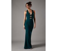 Halter Maxi Dress With Diamante Bow Trim Coast Emerald 18