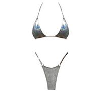 Halter Neck Bikini Sets for Women UK, 2 Piece Swimming Costume, Low Waisted Tie Side Women's Bikini Set Push up Two Piece Swimsuit Funny Gifts for Women Coronation Gifts