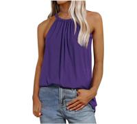 Halter Neck Vest Tops Women UK,Summer Tank Tops Casual Loose Camisoles Solid Color Elegant Party Shirt Cami Blouses 2024 Trendy Basic Tees Tunics Sleeveless Shirts Ladies Size 8-16
