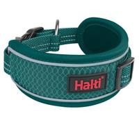 Halti Anatomy Dog Collar - Wide Design Collar for Pressure Relief, Soft and Neoprene Padded, Reflective and Adjustable, Matching Lead & Harness, Suitable for Small Dogs (Size S, Teal)