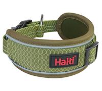 Halti Anatomy Dog Collar - Wide Design Collar for Pressure Relief, Soft and Neoprene Padded, Reflective and Adjustable, Matching Lead & Harness, Suitable for Small Dogs (Size S, Green)