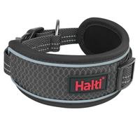 Halti Anatomy Dog Collar - Wide Design Collar for Pressure Relief, Soft and Neoprene Padded, Reflective and Adjustable, Matching Lead & Harness, Suitable for Medium Dogs (Size M, Grey)