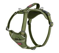 Halti Anatomy Dog Harness with Handle - Provides Your Dog Freedom of Movement for Comfortable Walking. 3 Lead Attachment Points, Neoprene Padded, Adjustable, and Reflective (Size Medium, Green)