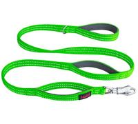 Halti BRIG Safety Dog Lead - Colour-Coded Dog Leash with Ultra-Strong Clip, Reflective Stitching, Neoprene Padded Handles and D-Ring, Designed for Large Dogs (Neon Green, 1.5m Length)