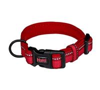 HALTI Collar, Size Small, Red, Best Comfy Dog Collar, Premium Puppy Collar, Nylon, Neoprene-Padded, Reflective, Easy to Fit & Use, For Small, Medium & Large Dogs