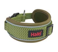 Halti Anatomy Dog Collar - Wide Design Collar for Pressure Relief, Soft and Neoprene Padded, Reflective and Adjustable, Matching Lead & Harness, Suitable for Large Dogs (Size L, Green)