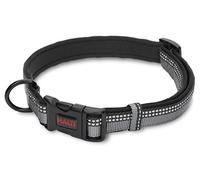 Halti Dog Collar - Premium Comfy Collar for Dogs and Puppies, Nylon with Neoprene-Padding, Reflective, Easy to Fit & Use, Suitable for Medium Dogs and Puppies (Size M, Black)