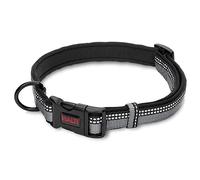 HALTI Collar, Size Small, Black, Best Comfy Dog Collar, Premium Puppy Collar, Nylon, Neoprene-Padded, Reflective, Easy to Fit & Use, For Small, Medium & Large Dogs