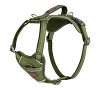 Halti Anatomy Dog Harness with Handle - Provides Your Dog Freedom of Movement for Comfortable Walking. 3 Lead Attachment Points, Neoprene Padded, Adjustable, and Reflective (Size Medium, Green)
