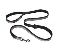 HALTI Double-Ended Lead For Dogs, Size Large, Black, 2m, Best Premium Puppy & Dog Leash, Neoprene-Padded, Easy to Use, Reflective, Adjustable Lengths, Ideal Dog Lead for Hands Free Running & Training