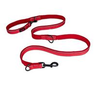 Halti Double-Ended Lead For Dogs | Size Large, Red, 2m | Premium Puppy & Dog Lead | Neoprene-Padded | Reflective | Adjustable Lengths | Ideal for Hands Free Running & Training