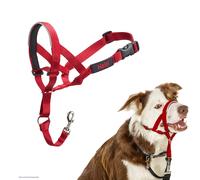 HALTI Headcollar Size 2 Red, UK Bestselling Dog Head Harness to Stop Pulling on the Lead, Easy to Use, Padded Nose Band, Adjustable & Reflective,