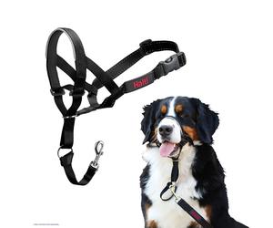 HALTI Headcollar Size 4 Black, UK Bestselling Dog Head Harness to Stop Pulling on the Lead, Easy to Use, Padded Nose Band, Adjustable & Reflective,
