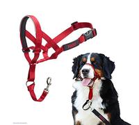 HALTI Headcollar Size 4 Red, UK Bestselling Dog Head Harness to Stop Pulling on the Lead, Easy to Use, Padded Nose Band, Adjustable & Reflective, Professional Anti-Pull Training Aid for Large Dogs