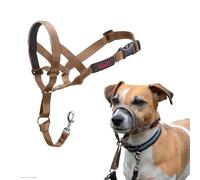 HALTI Headcollar - To Stop Your Dog Pulling on the Lead. Adjustable, Reflective and Lightweight, with Padded Nose Band. Dog Training Anti-Pull Collar for Small Dogs (Size 1, Desert Sand)