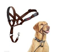 HALTI Headcollar - To Stop Your Dog Pulling on the Lead. Adjustable, Reflective and Lightweight, with Padded Nose Band. Dog Training Anti-Pull Collar for Medium Dogs (Size 3, Deep Walnut)