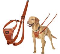HALTI No Pull Anti-Pull Harness - Prevents Your Dog from Pulling on the Lead, Padded Chest and Leg Strap, Reflective Strap Material, Easy Adjustment and Use (S, Dark Orange)