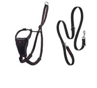 HALTI No Pull Harness Size Medium & HALTI Training Leash Size Large, Black Combination Pack - Stop Your Dog Pulling on the Leash. Adjustable,