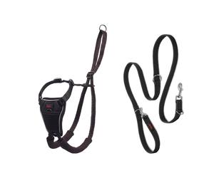 HALTI No Pull Harness & Training Leash Large Combination Pack - Stop Dog Pulling, Black, Adjustable, Lightweight, Easy to Use for Large Dogs