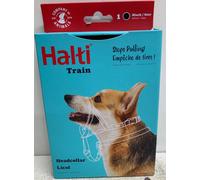 HALTI Headcollar Size 1 Black, UK Bestselling Dog Head Harness to Stop Pulling on the Lead, Easy to Use, Padded Nose Band, Adjustable & Reflective, Professional Anti-Pull Training Aid for Small Dogs