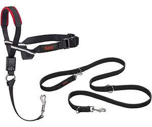 Halti Optifit Headcollar Size Medium & Halti Training Leash Size Large, Black Combination Pack - Stop Your Dog Pulling on the Leash. Adjustable with Padded Nose Band. Suitable for Medium Dogs