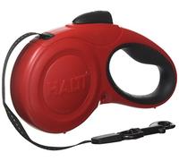 HALTI Retractable Lead for Dogs, Size Medium Red 3m, Strong & Reflective Extendable Leash, Soft Gel Grip Handle, Easy to Use Brake & Lock, For Small, Medium & Large Dogs