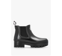 Halton Black Gloss Faux-Fur Lined Ankle Wellingtons - Black Patent / 3