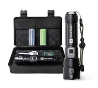 Haltons 10,000 Lumens Rechargeable Torch - Waterproof, Tactical, LED, Super Bright, USB-C Charging, Powerful Flash Light, Durable with Versatile Modes & SOS Mode - Ideal for Camping, Hiking & More