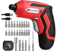 Haltons 25 Pc Electric Screwdriver Set 3.6V Cordless Power Driver With 1500Mah Lithium Battery, 5.0Nm Torque, 300Rpm, 25mm Crv Bits, Led
