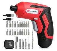 Haltons 25-Pc Electric Screwdriver Set - 3.6V Cordless Power Driver with 1500mAh Lithium Battery, 5.0Nm Torque, 300RPM, 25mm CRV Bits, LED Light - Compact Tool Kit for DIY, Home & Office Use