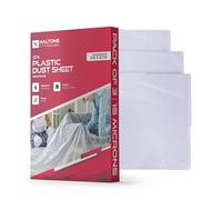 Haltons 3 Pack White LDPE Dust Sheets (3.6x2.7m, 15μm), Durable Plastic Dust Sheet for Decorating, Furniture & Floor Protection, Plastic Sheet for Painting, Renovation, and Debris Covering