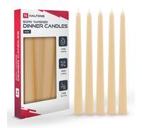 Haltons 50 Pack Tapered Dinner Candles Unscented Long Candlesticks, 7 Hour Burn Time Clean Burning (Ivory)