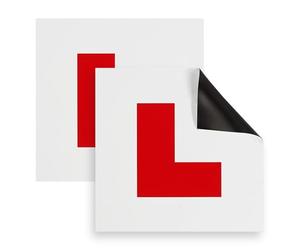 Haltons by Keplin Magnetic L Plates for Cars Pack of 2 - UK DVSA Compliant Learner Driver Plates, Full Magnetic Backing Strong Hold, Waterproof PVC, 17.8 x 17.8 cm Road Legal Signs