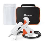 Haltons Hot Glue Gun, 20W Safe Electric Gun with 50 Melt Glue Sticks (150mm x 7mm), Perfect for DIY, Arts, Crafts and Repair, Compatible with Wood, Glass, Metal, Plastic & Fabric