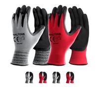 Haltons Latex & Polyester Work Gloves, Gardening Gloves, Snug Fit, Large, 12 Pack