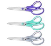 Haltons Multipurpose Scissors Pack of 3, Ultra-Sharp Stainless Steel Blades, Comfort-Grip Handles, Ergonomic Craft Scissor for Adults, Kitchen Scissors, School & Office Use, Durable Design