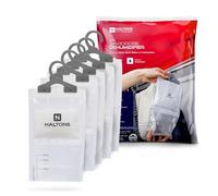 Haltons Wardrobe Dehumidifier - Hanging Moisture Absorber - Prevents Damp, Mould - Leak-Proof Bag - Absorbs Up to 3x Its Weight - Closet, Wardrobe, Bedroom Dehumidifier - 210g each (Pack of 5)