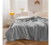 Haltune Waterproof Gray Blanket for Bed 230x203cm, Flannel & Sherpa | Stainproof Blanket, Caregiver-Friendly Throw, Pet Scratch & Mess Protection Cover