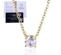 HALUKAKAH 18K Gold Plated Moissanite Women's Solitaire Pendant Necklace|Certified 2.0ct Moissanite|Eco-Friendly Handcrafted Jewelry|Designed in Italy|Length Adjustable|Gift for Birthday,Anniversary