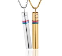 HALUKAKAH 2pcs 528 Hz + 417 Hz Breathing Necklace Set | Mindful Meditation Tuning | Anxiety and Stress Relief Whistle Necklace | Sound Therapy and Breathwork, Rainbow Gold & Platinum
