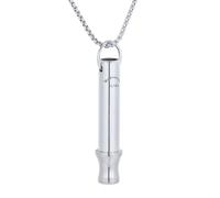 HALUKAKAH 417 Hz Frequency Breathing Necklace | Mindful Meditation Tuning | Anxiety and Stress Relief Whistle Necklace | Sound Therapy and Breathwork, Platinum