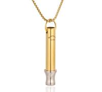 HALUKAKAH 417 Hz Frequency Breathing Necklace | Mindful Meditation Tuning | Anxiety and Stress Relief Whistle Necklace | Sound Therapy and Breathwork, Gold