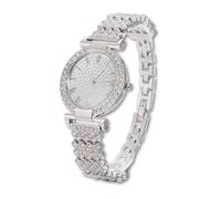 HALUKAKAH Diamonds Gold Watch Iced Out for Boy Teens Kids - Platinum Plated, 31mm Round Dial, Japanese Quartz - 20.5cm Length - for Birthday, Parties
