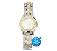 HALUKAKAH Gold Watch Iced Out,Men's 18k Real Gold Mix Platinum White Gold Plated Quartz Wristband 8.7"(22cm),Full Cz Diamonds,Free Giftbox