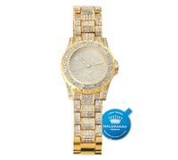 HALUKAKAH Gold Watch Iced Out,Men's 18k Real Gold Plated Quartz Wristband 8.7"(22cm),Full Cz Diamonds,Free Giftbox