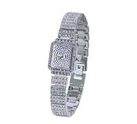 HALUKAKAH Kids' Diamond Watch Sparkling Starry: Platinum Plated,Elegant & Casual Rectangle Dial,Full of Diamonds,Stainless Steel Band Quartz Watch,Present for Boys and Girls