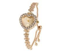 HALUKAKAH Kids' Sparkling Diamond Watch - 18k Real Gold Plated - Heart Dial - Quartz Adjustable Stainless Steel Wristwatch - Suitable for Girls and Boys