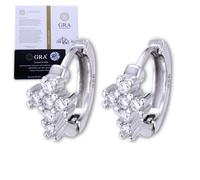 Halukakah Men's Moissanite Cross Earrings Total D1,0 ct in Platinum Plated 925 Silver with Certificate, Prong Setting 6 Lab Diamonds Stud Earring, for First Holy Communicon, Celebrations, and Birthday